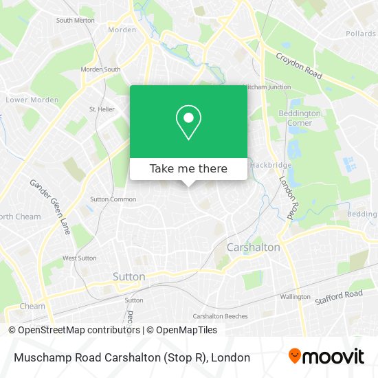 Muschamp Road Carshalton (Stop R) map