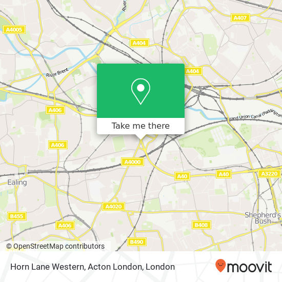 Horn Lane Western, Acton London map