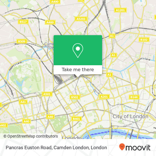 Pancras Euston Road, Camden London map
