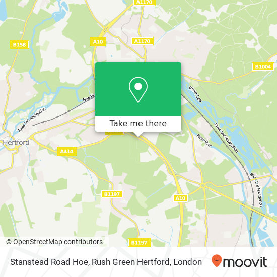 Stanstead Road Hoe, Rush Green Hertford map