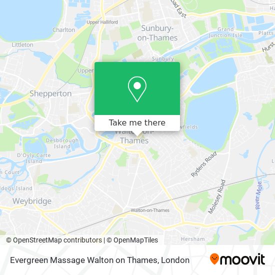 Evergreen Massage Walton on Thames map