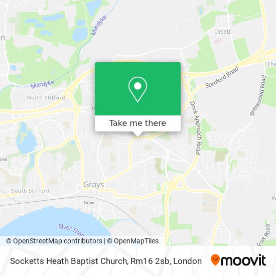 Socketts Heath Baptist Church, Rm16 2sb map
