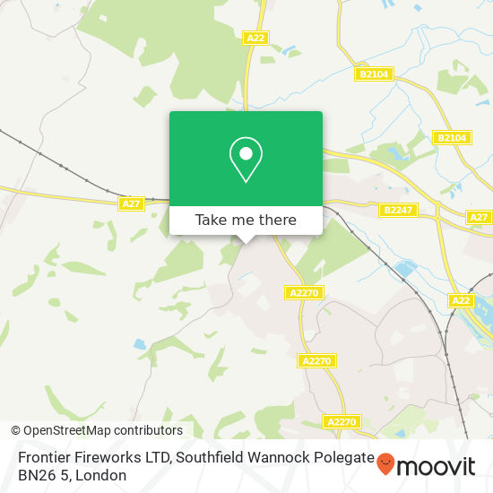 Frontier Fireworks LTD, Southfield Wannock Polegate BN26 5 map