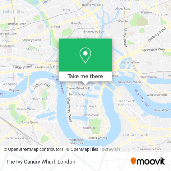 The Ivy Canary Wharf map