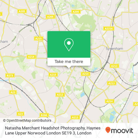 Natasha Merchant Headshot Photography, Haynes Lane Upper Norwood London SE19 3 map