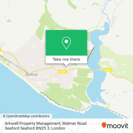 Arkwell Property Management, Walmer Road Seaford Seaford BN25 3 map