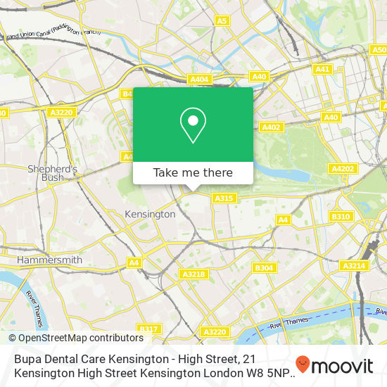 Bupa Dental Care Kensington - High Street, 21 Kensington High Street Kensington London W8 5NP map