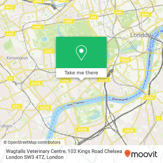 Wagtails Veterinary Centre, 102 Kings Road Chelsea London SW3 4TZ map