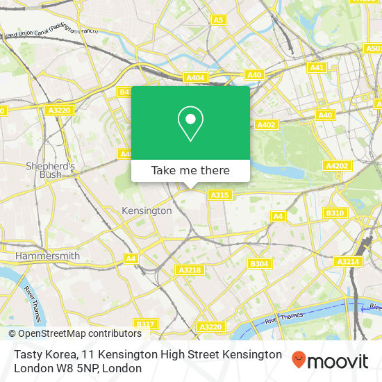 Tasty Korea, 11 Kensington High Street Kensington London W8 5NP map