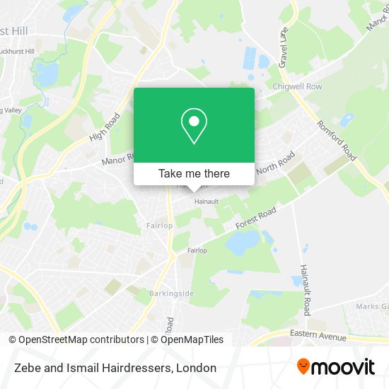 Zebe and Ismail Hairdressers map