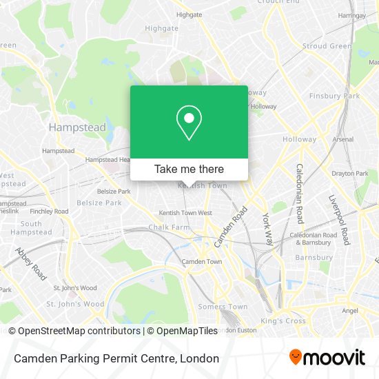 Camden Parking Permit Centre map