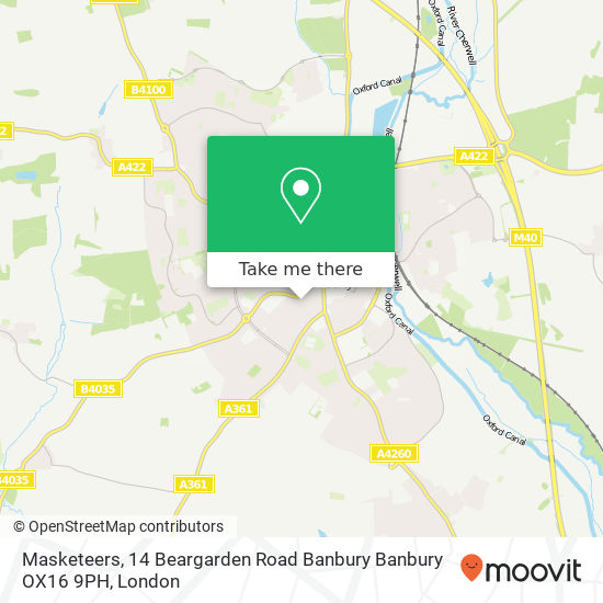 Masketeers, 14 Beargarden Road Banbury Banbury OX16 9PH map