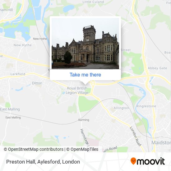 Preston Hall, Aylesford map