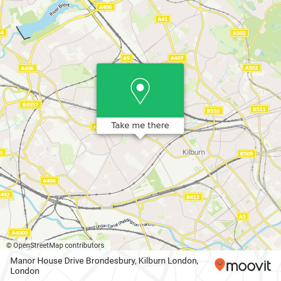 Manor House Drive Brondesbury, Kilburn London map