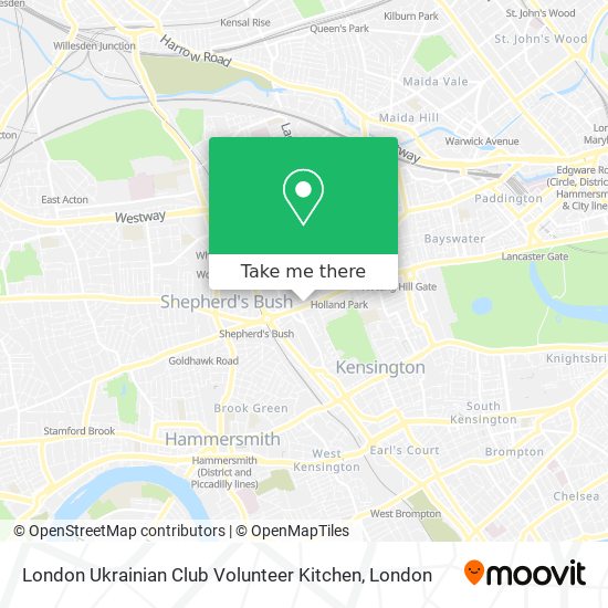 London Ukrainian Club Volunteer Kitchen map
