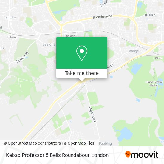 Kebab Professor 5 Bells Roundabout map