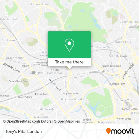 How to get to Tony's Pita in Swiss Cottage by Bus, Tube or Train?