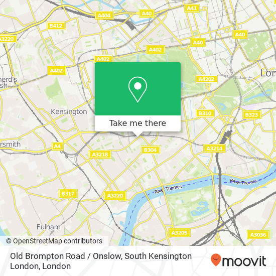 Old Brompton Road / Onslow, South Kensington London map