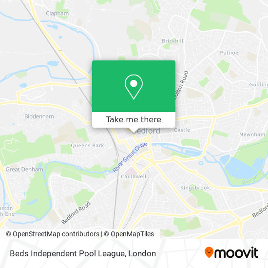 Beds Independent Pool League map