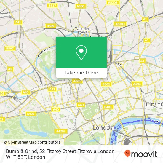 Bump & Grind, 52 Fitzroy Street Fitzrovia London W1T 5BT map