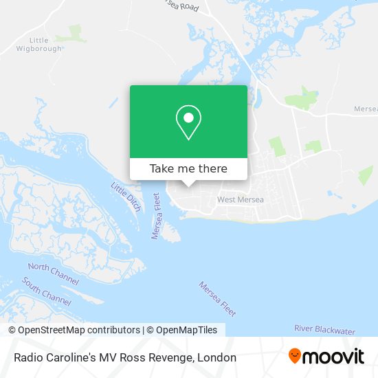 Radio Caroline's MV Ross Revenge map