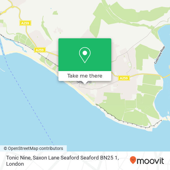 Tonic Nine, Saxon Lane Seaford Seaford BN25 1 map