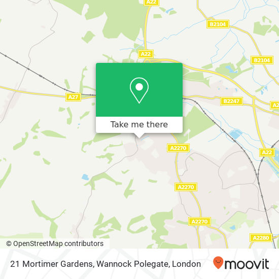 21 Mortimer Gardens, Wannock Polegate map