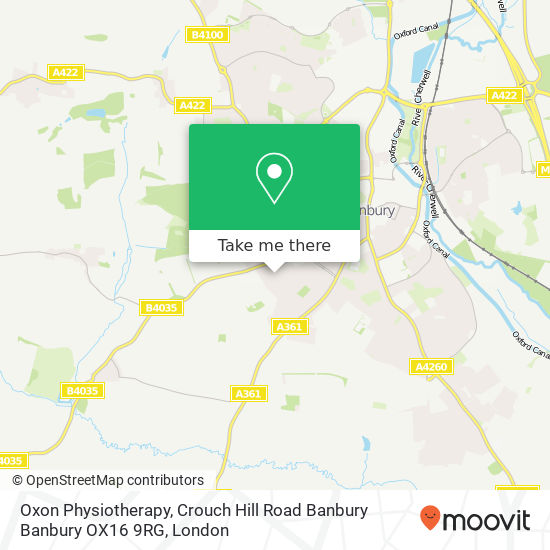 Oxon Physiotherapy, Crouch Hill Road Banbury Banbury OX16 9RG map