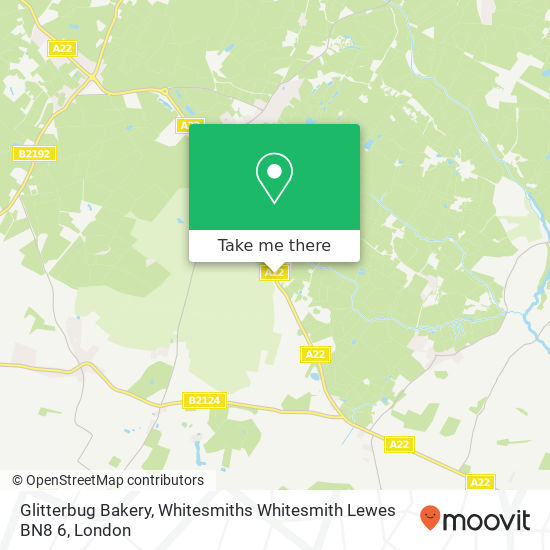 Glitterbug Bakery, Whitesmiths Whitesmith Lewes BN8 6 map