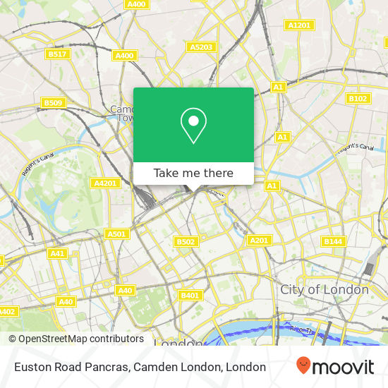 Euston Road Pancras, Camden London map