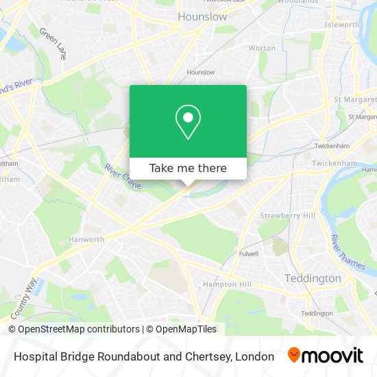 Hospital Bridge Roundabout and Chertsey map