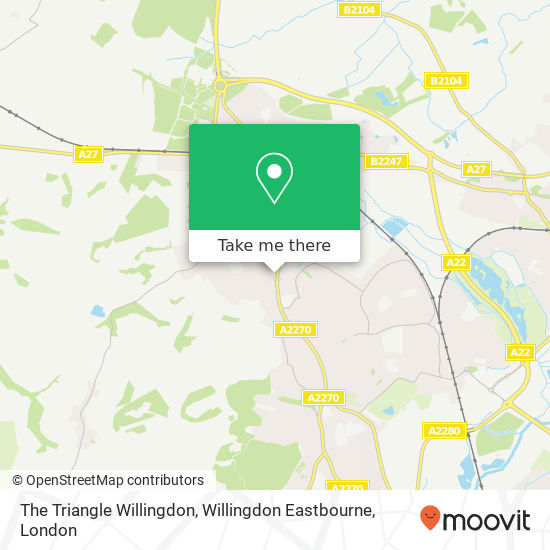 The Triangle Willingdon, Willingdon Eastbourne map