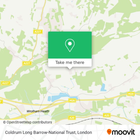 Coldrum Long Barrow-National Trust map