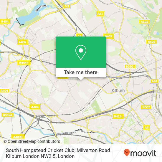 South Hampstead Cricket Club, Milverton Road Kilburn London NW2 5 map