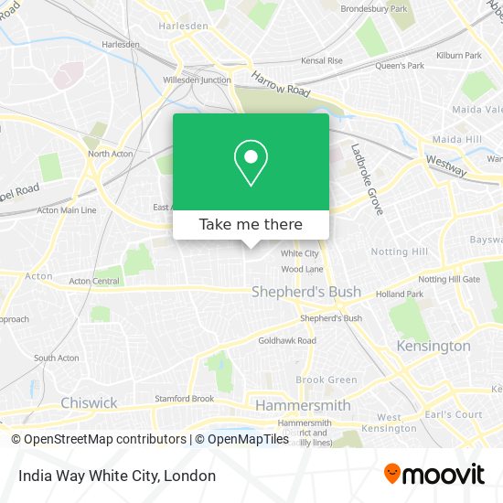 India Way White City map