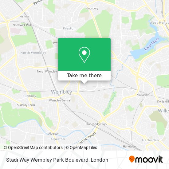 Stadi Way Wembley Park Boulevard map
