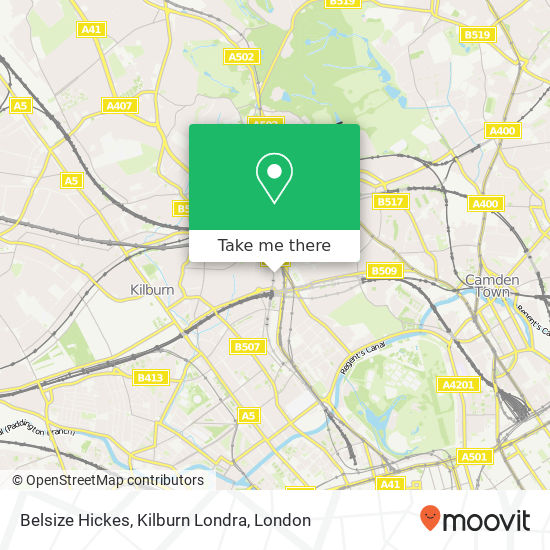 Belsize Hickes, Kilburn Londra map