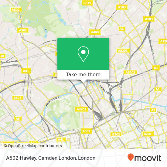 A502 Hawley, Camden London map