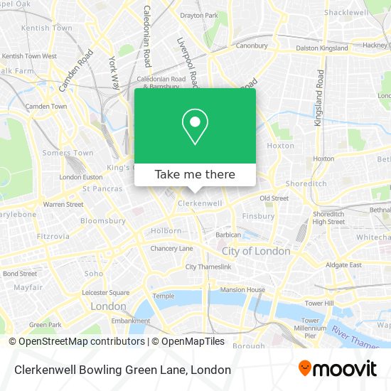 Clerkenwell Bowling Green Lane map