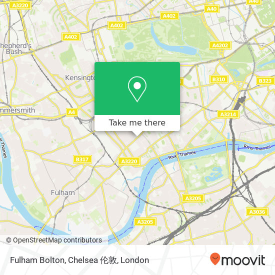 Fulham Bolton, Chelsea 伦敦 map