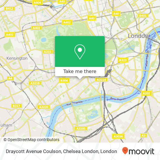 Draycott Avenue Coulson, Chelsea London map