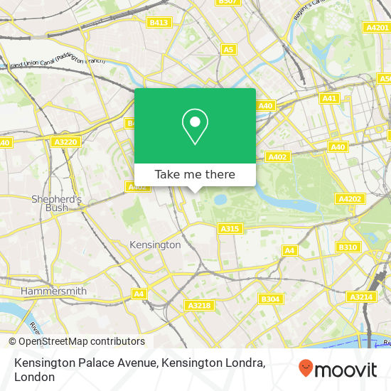 Kensington Palace Avenue, Kensington Londra map
