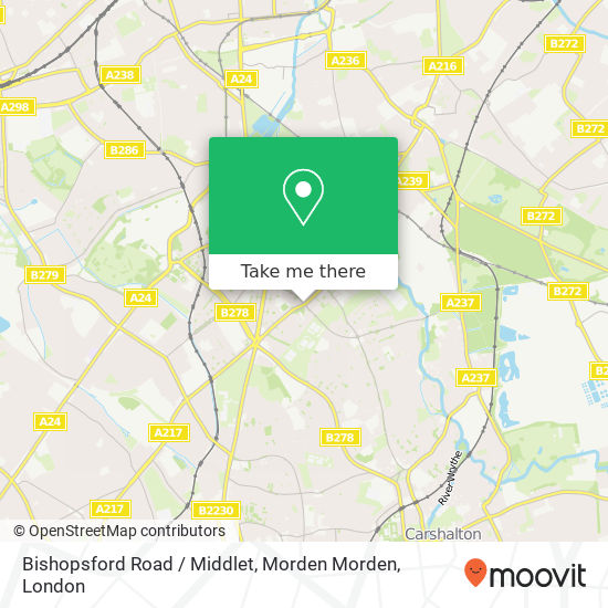 Bishopsford Road / Middlet, Morden Morden map