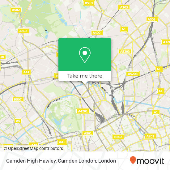 Camden High Hawley, Camden London map