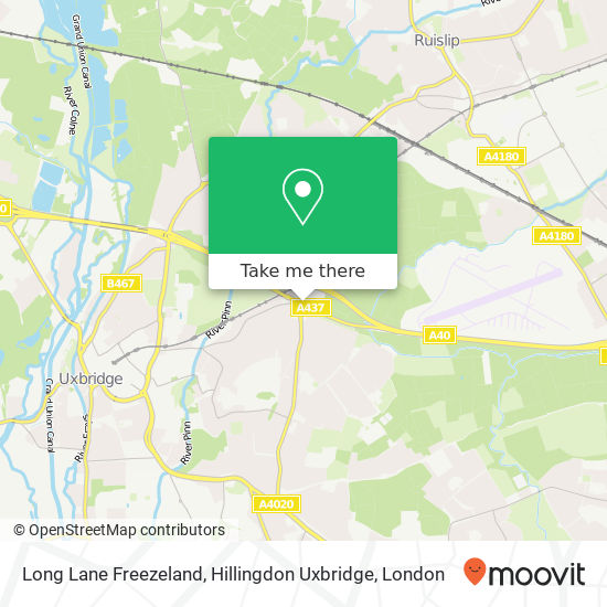 Long Lane Freezeland, Hillingdon Uxbridge map