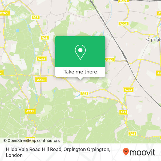 Hilda Vale Road Hill Road, Orpington Orpington map