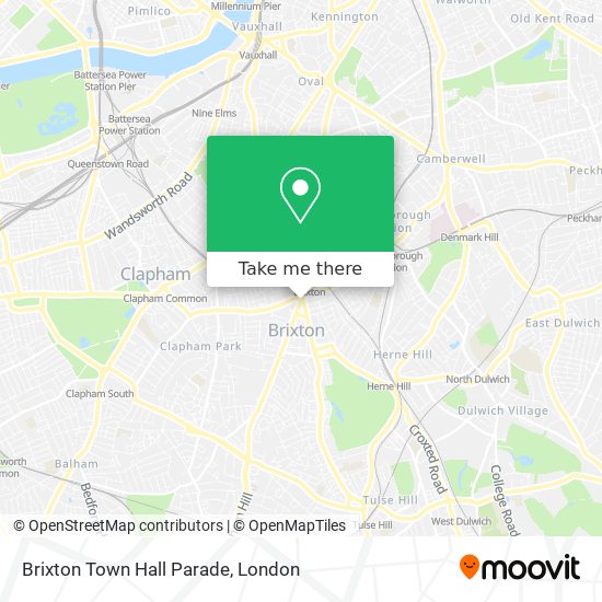 Brixton Town Hall Parade map
