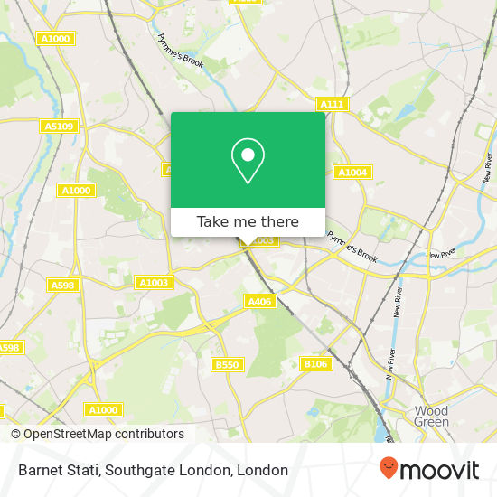 Barnet Stati, Southgate London map