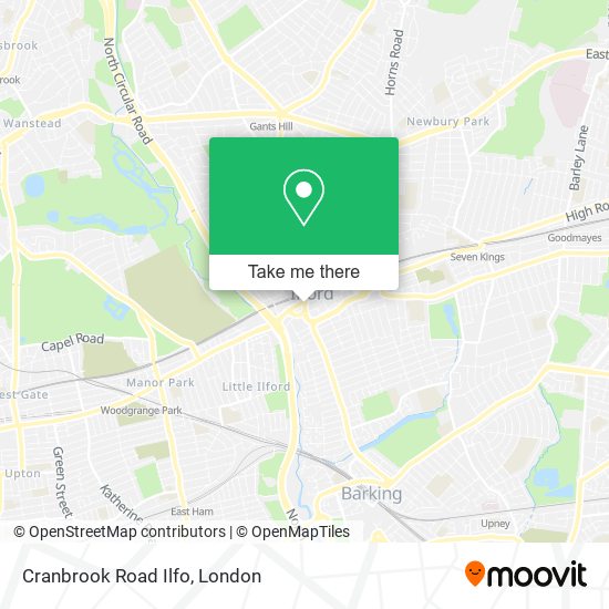 Cranbrook Road Ilfo map