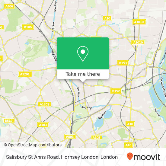 Salisbury St Ann's Road, Hornsey London map
